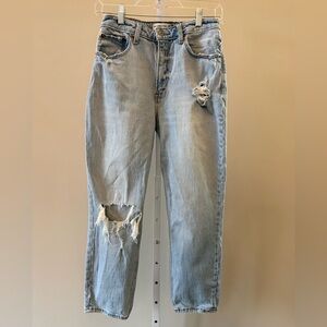 Abercrombie & Fitch Mom High Rise Curve Love Distressed Jeans 26